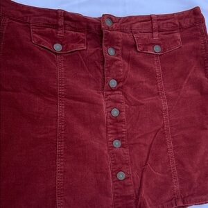 Mossimo Supply Co. Burgundy Corduroy Skirt